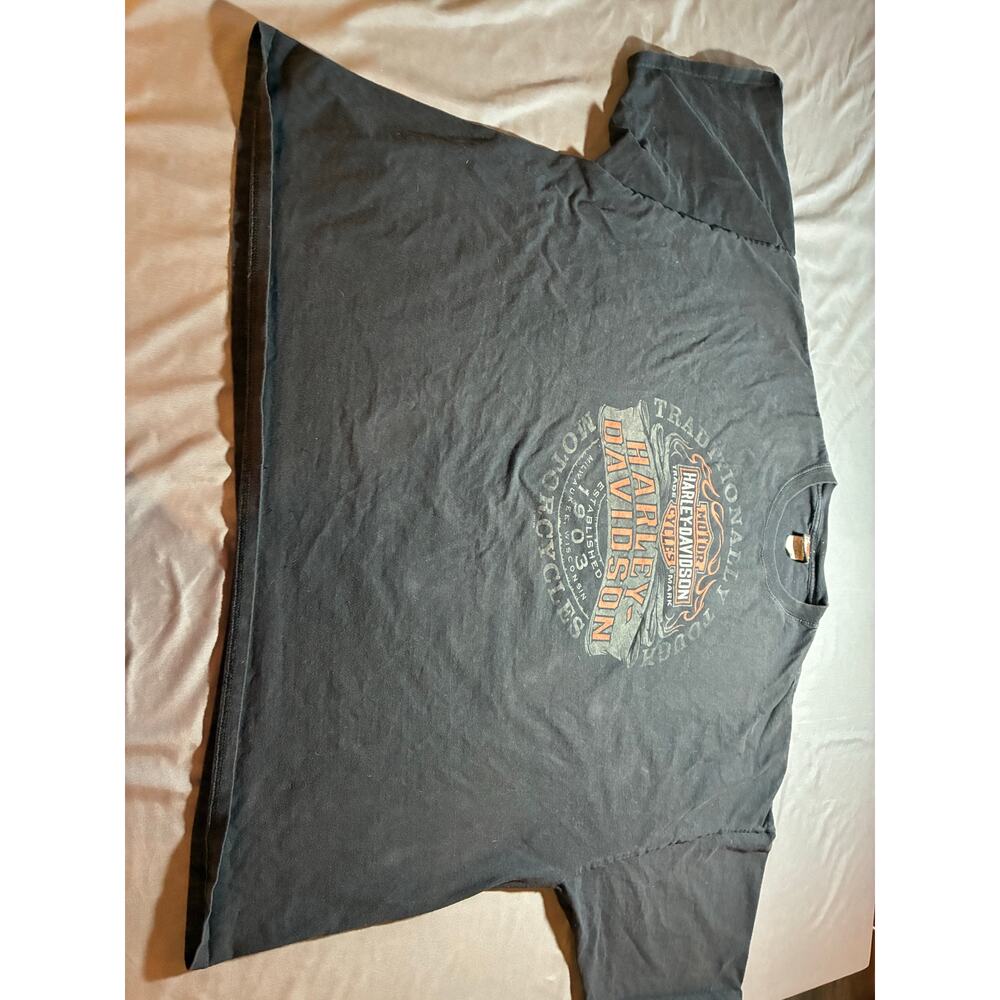 Harley Davidson Graphic T-Shirt Men’s 5XL Black Biker Tee Motorcycle Logo Shirt